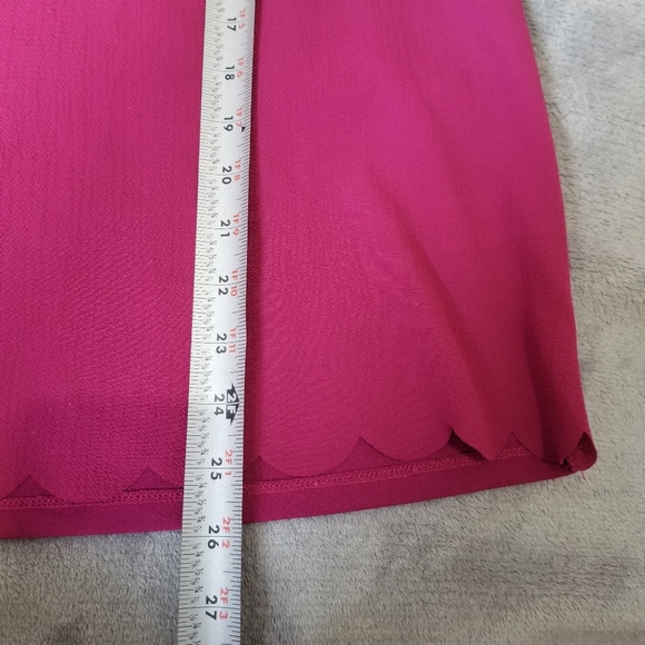 Elle Sleeveless Scalloped Trim Top Womens Pink Med Blouse - Picture 9 of 9